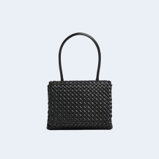 보테가 베네타 패티 탑 핸드백 블랙